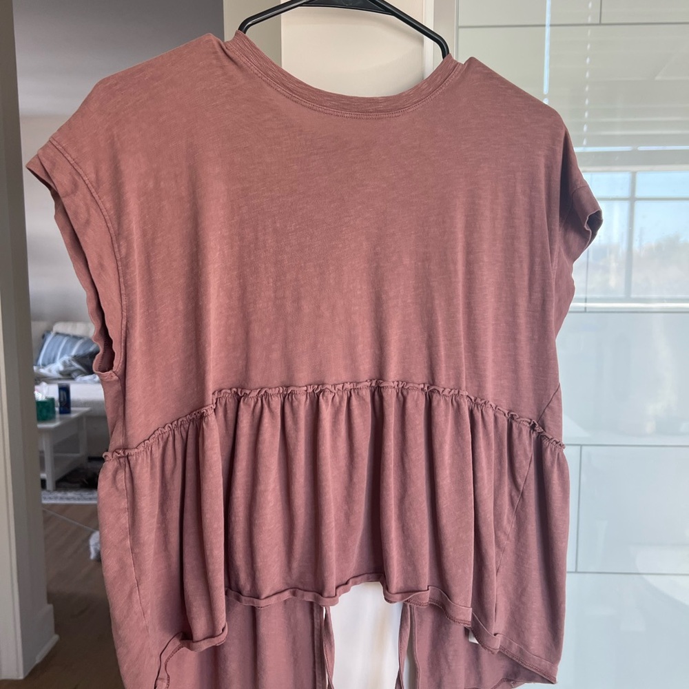 American Eagle pink babydoll dress with open back